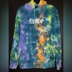 Rip N Dip Tie Tye Dye Rubber Logo Unisex Hoodie Sweatshirt Size Medium